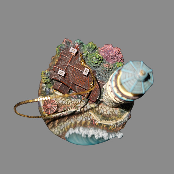 Thomas Kinkade Clearing Storms Lighthouse Ornament 2000 Bradford Exchange Illum. - Picture 5 of 6